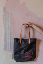 Load image into Gallery viewer, “WORDS HAVE WEIGHT” DENIM TOTE BAG
